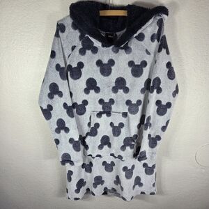 Disney Mickey Mouse Sz M Fleece Lounge Hoodie Top Dress Sleepwear